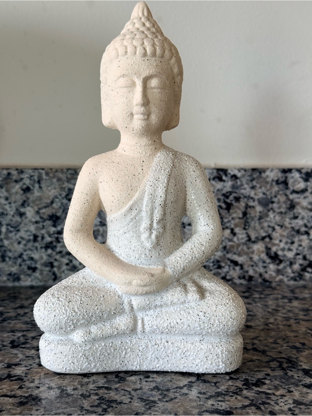 Textured White Buddha Statue